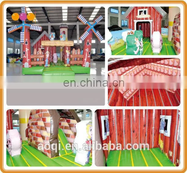 2015 new design happy winmill farm inflatable combo