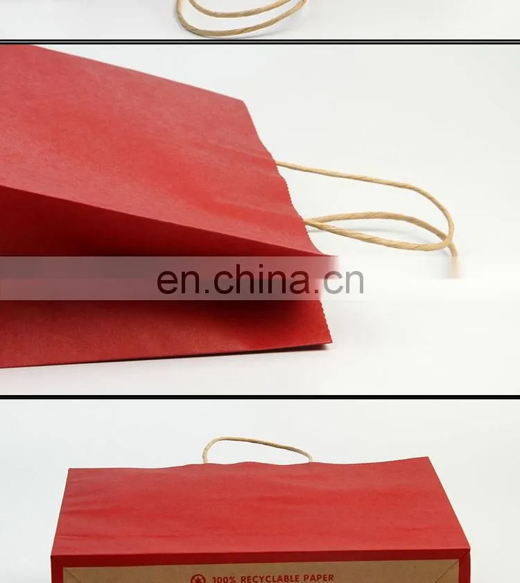 Wholesale colorful customized printed kraft paper bags with handles