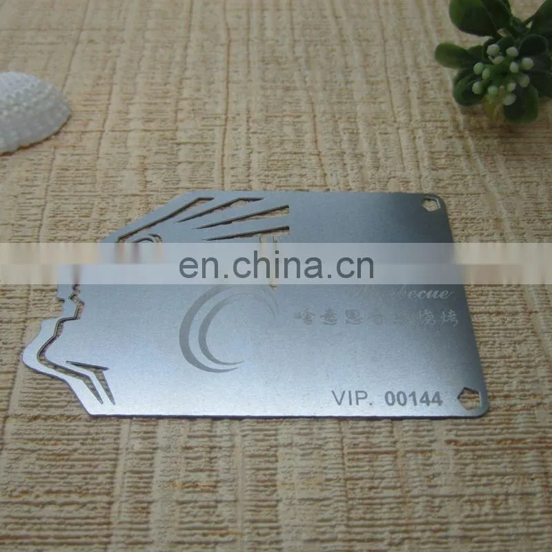 High Quality Delicate Etched Metal VIP Card Custom Shape VIP Card Membership Card