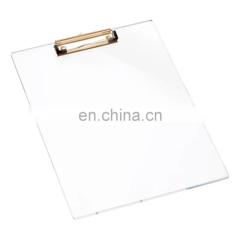 Waterproof storage clipboard with metal clipboard clips,clear acrylic clipboard of 4x6 5x7 6x9
