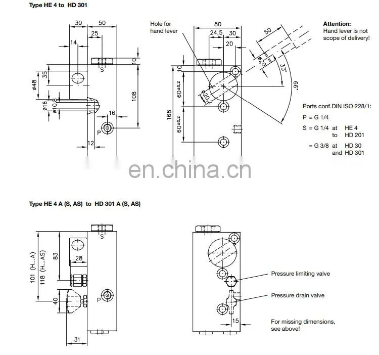 HAWE hand pump Type HD30S hydraulic hand pump