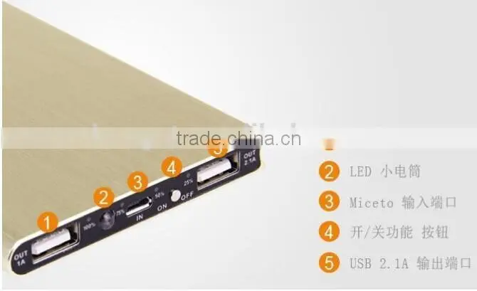 Power Bank 10400 mAh Power Bank External Battery Witj Led Light