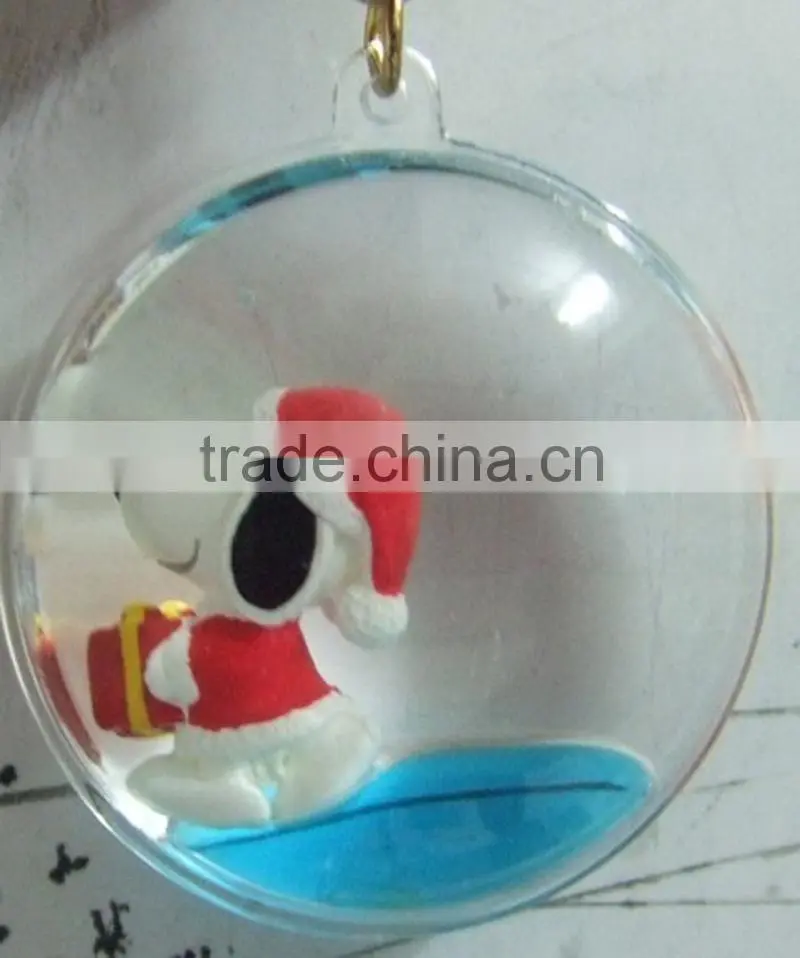 Promotional Feet Shaped with 3D Fish Inside Acrylic Keychain, Wholesale Plastic Keyring