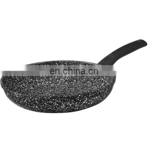 Light Weight Non Stick Die Cast Aluminum Thick Bottom Marble Coating Round Frying Pan