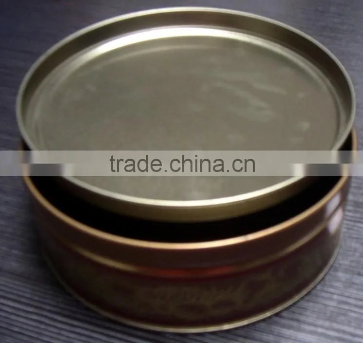 round shape dried food tin box