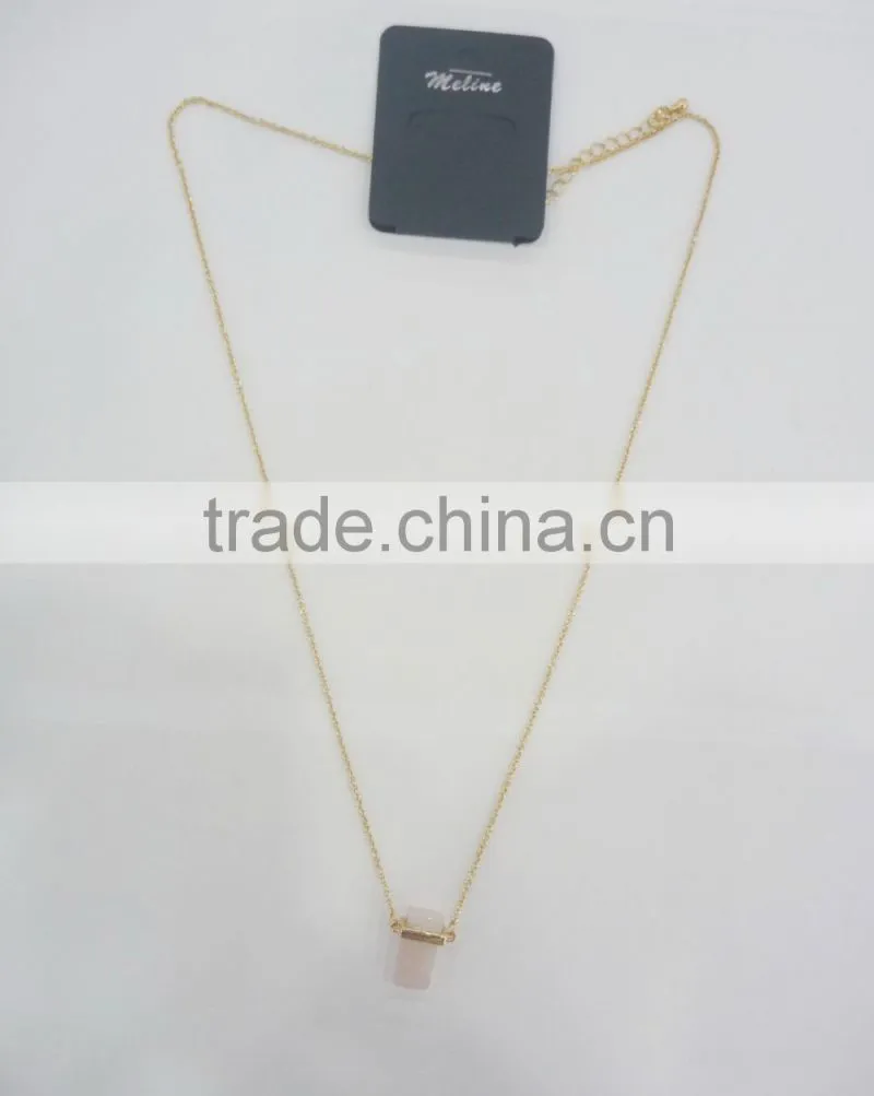 FASHION NATURAL STONE PENDANT CHAIN NECKLACE