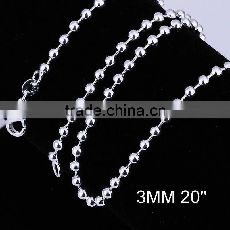 Hot sale magnetic 925 sterling silver ball chain LKNSPCC006