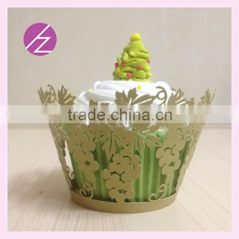 grape design assorted colours laser cut cupcake wrappers for sale DG-29