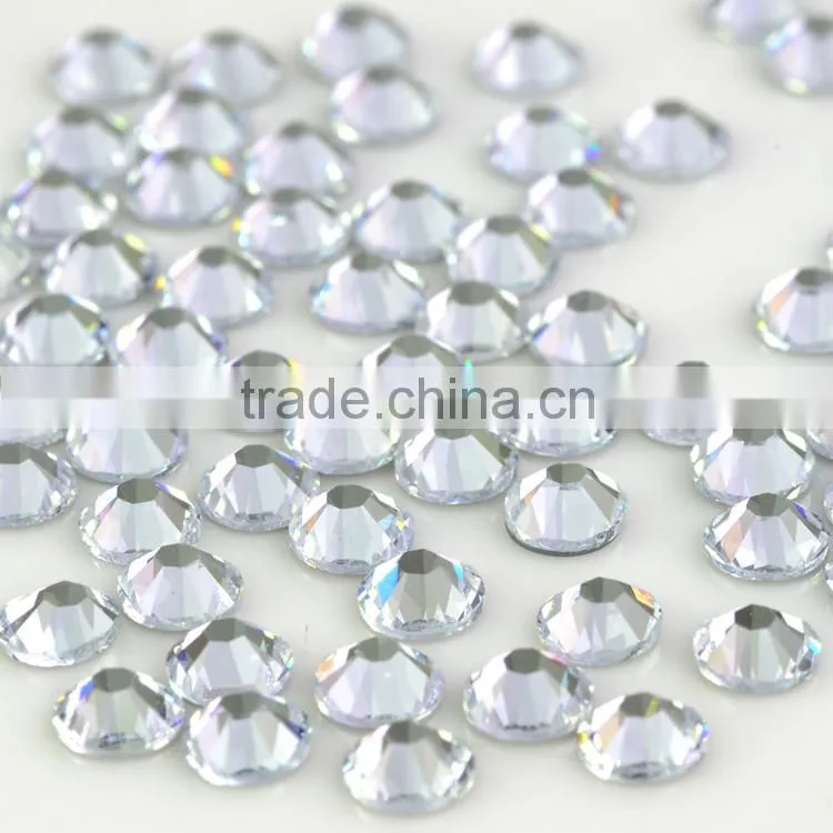 Wholesale crystal glass flatback loose round 14 facet cuts non hotfix crystal strass