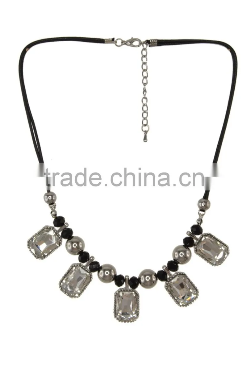 Faceted Faux Gem Statement Necklace