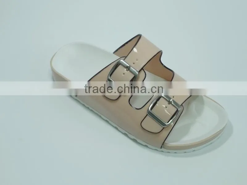 Fashion lady fancy flat heel colorful PCU slippers