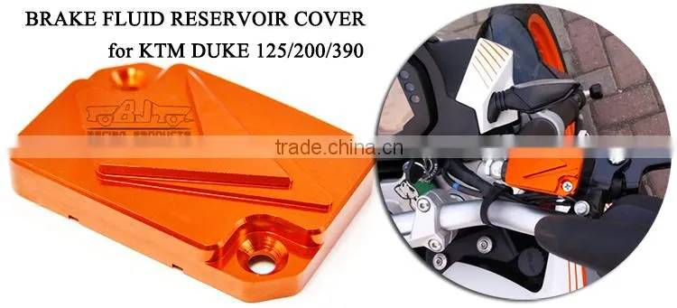 BJ-OC-011C-OR Aluminum CNC Front Brake Motorcycle Fluid Reservoir Oil Cap Cover for KTM DUKE 125/200/390