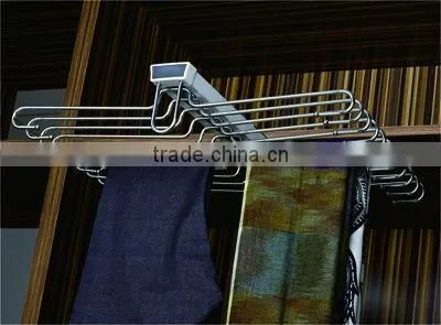 Soft-closing top-install trousers rack