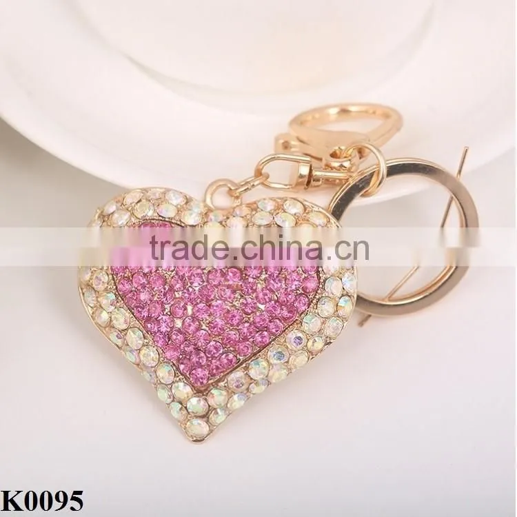 Unisex Love Heart Keychain Trendy Personalized Car Key Rings Luxury Key Holder Fashion Keychain K0095