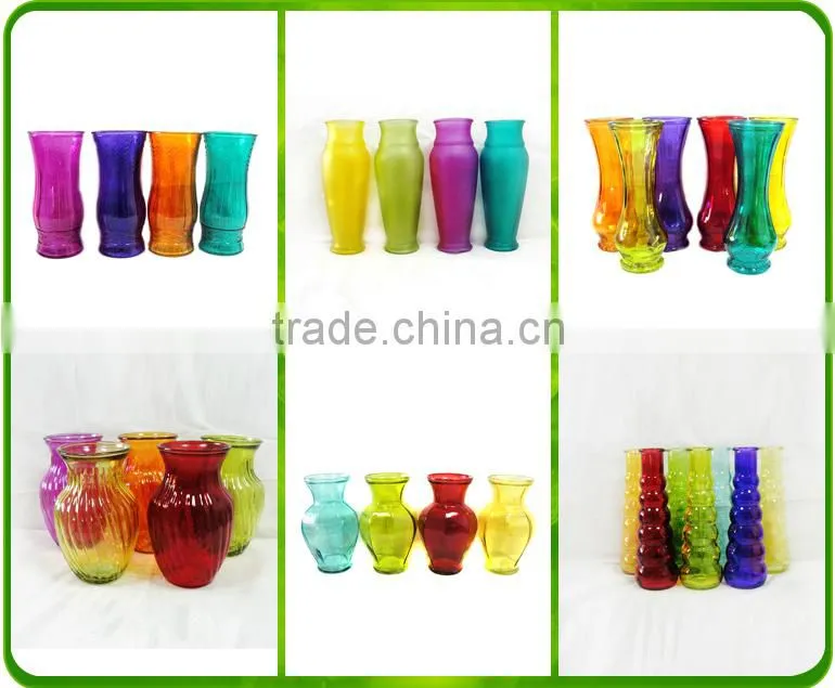 Wholesale Glass Vase Glass Vase Slanted Clear Glass Vase