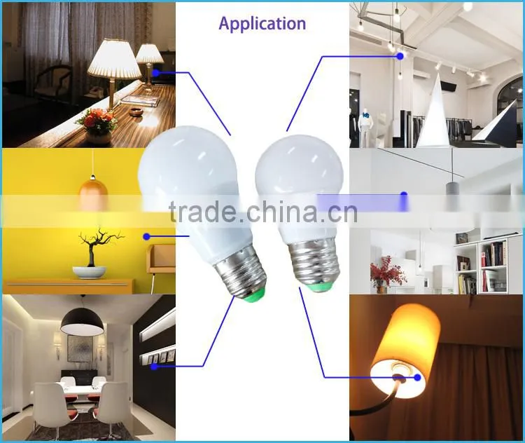 Plastic coated Aluminum A60 e27 led glass bulb