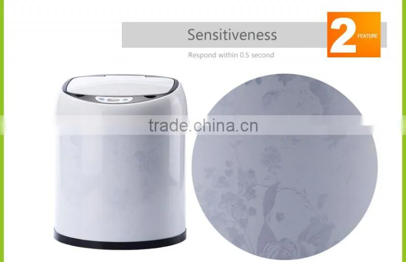 12L abs waste bins, easy to set up plastic indoor trash cans