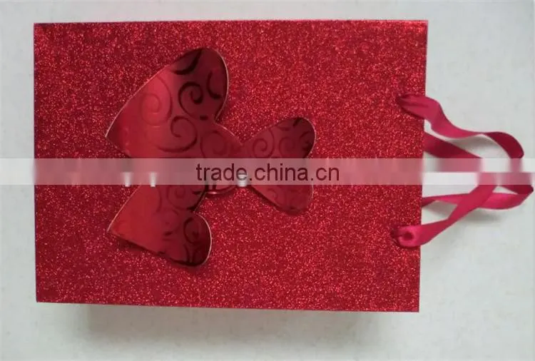 Kraft Paper Waterproof paper gift bag with Ribbon Handles