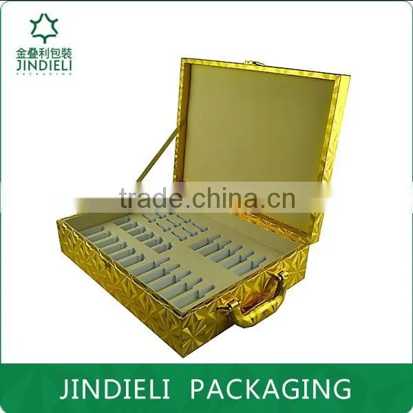 golden makeup set cosmetic gift box with handle