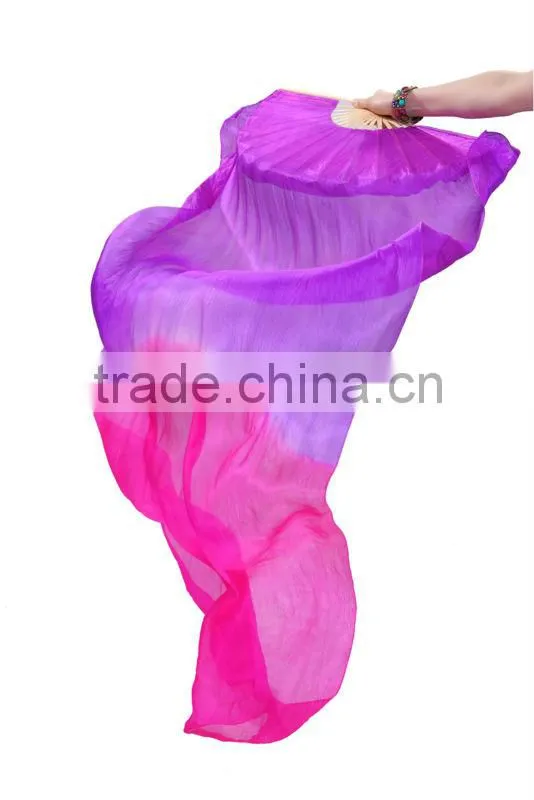 Long Silk Fabric Dancing Fans for Belly Dance