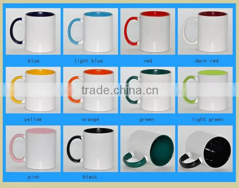 Sunmeta 11oz sublimation mug sublimation mug factory inner handle color mug SKB06