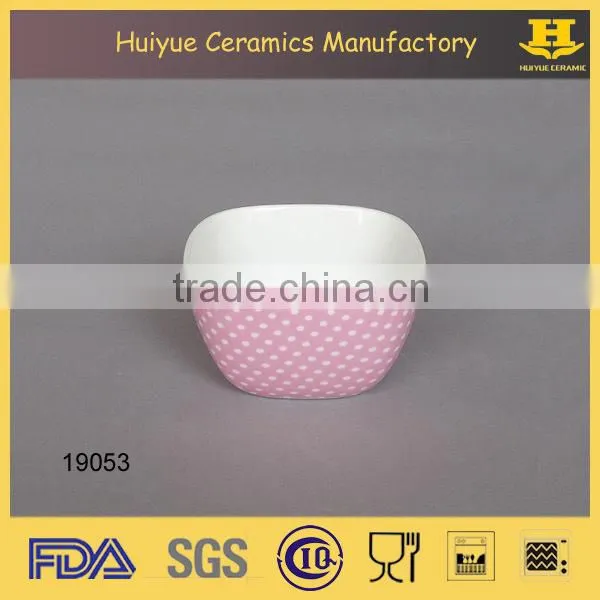 ceramic decal printing square snack bowl
