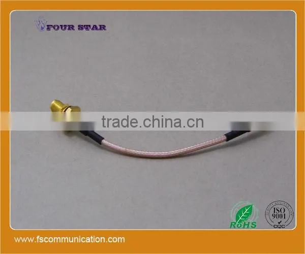 RG316 Cable Assembly with SMA RP-Female Bulkhead to MCX Male Right Angle Connector