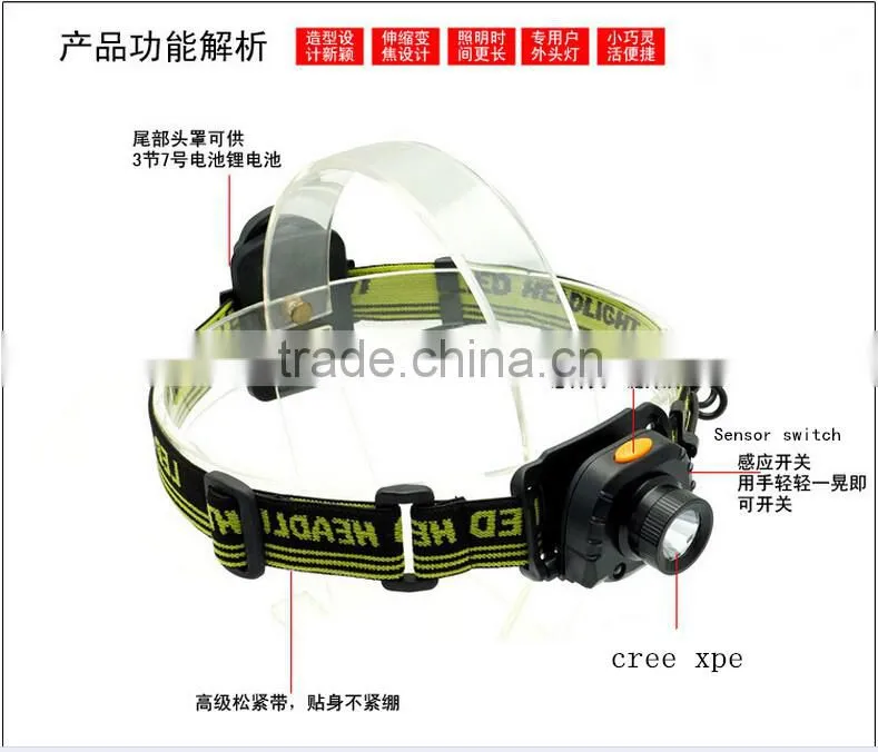 plastic sense lamp LED dry battery power source headlamp headlight