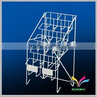 Heavy duty floor stand 4 pockets tabloid newspaper display racks