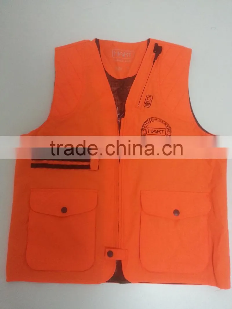Winter waterproof breathable orange hunting vest