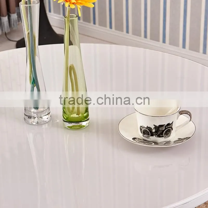 Small apartment minimalist dining table round tempered glass dining table