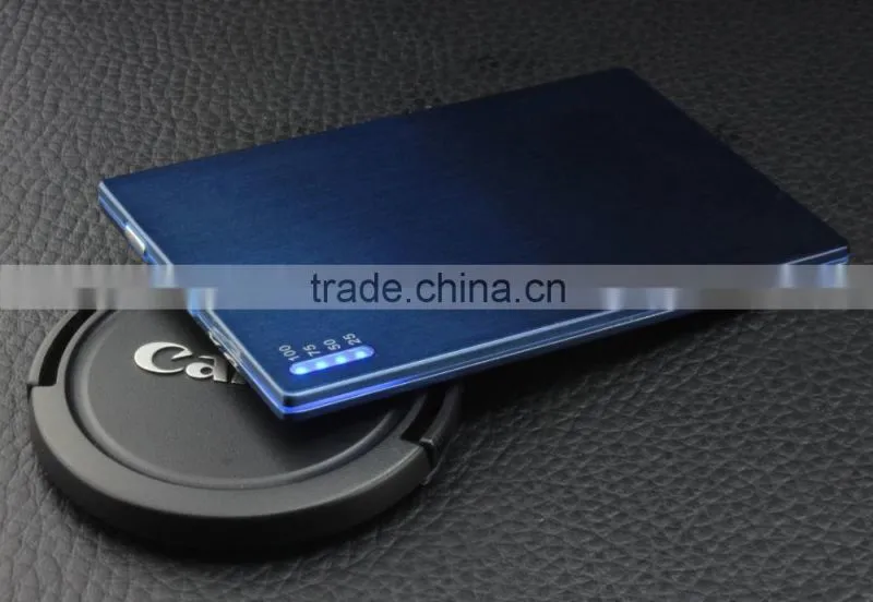 Business high quality metal credit card power bank 2600mah 4000mah