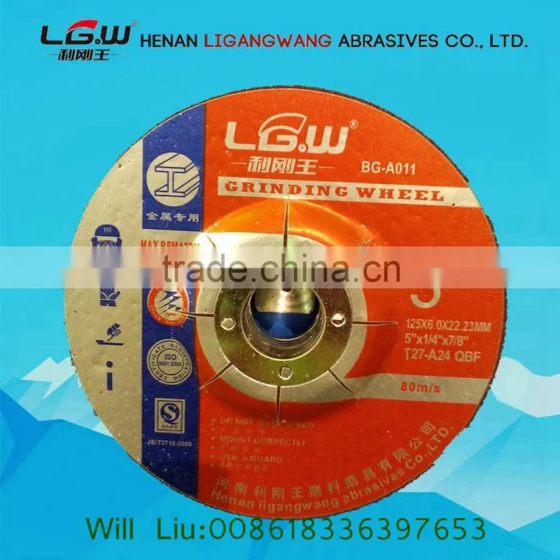 394 LIGANGWANG T27 Depressed Center GRINDING WHEEL FOR METAL OR STAINLESS STEEL