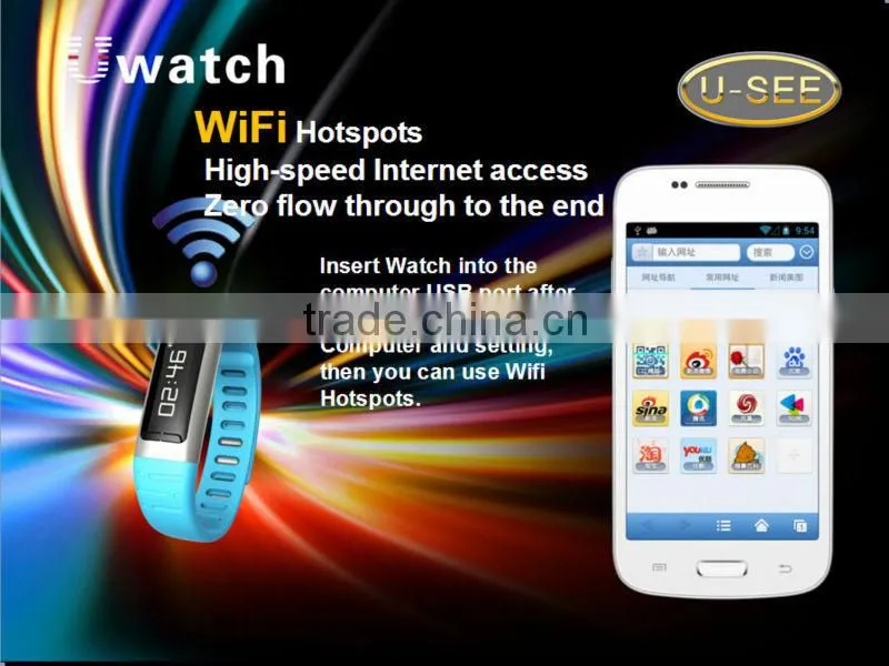 U9 Uwatch 2014 New Smart waterproof pedometer watch , pedometers with stop watch smart bluetooth