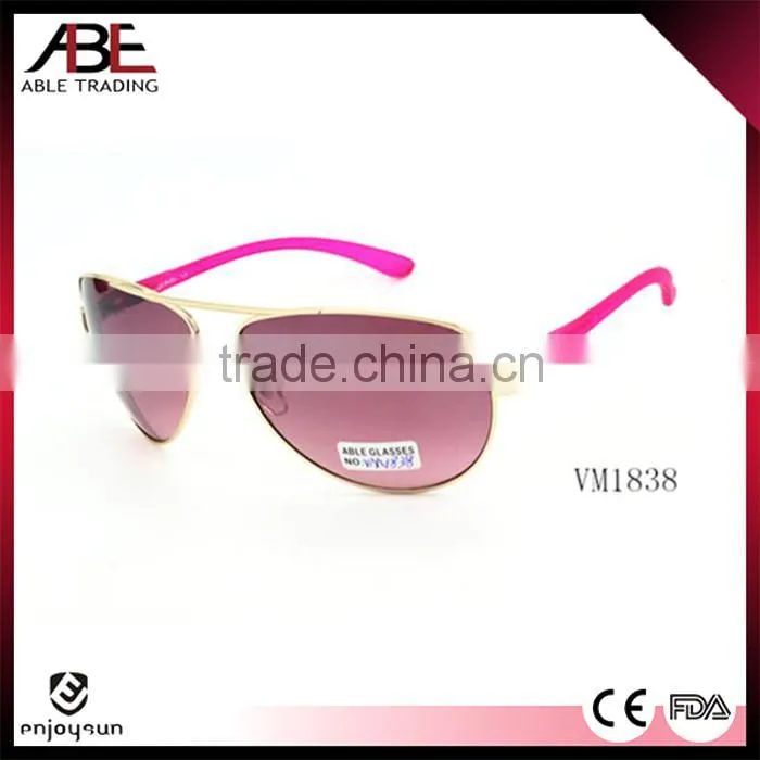 2016 women color classic vogue uv400 lens polarized glasses metal sunglasses eyewear OEM