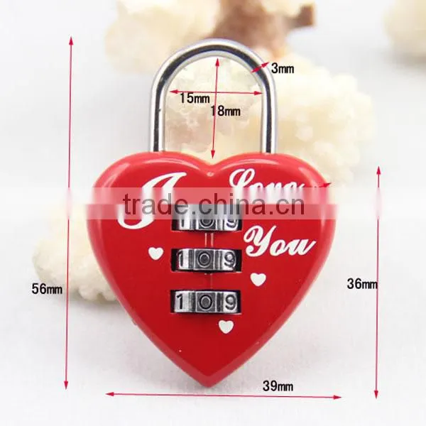 Factory Direct Cheap Price Zinc Alloy Eco-friendly Lovely Combination Lock For Charm Gifts Friends