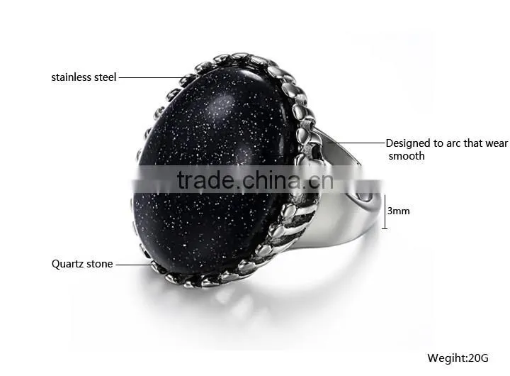 Cheap Wholesale Men Stainless Steel Turquoise Stone Ring