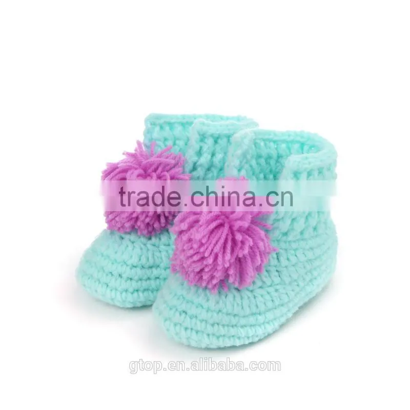 Baby Handmade Crochet Boots Shoes Supplier for 1-10 months old B-0012