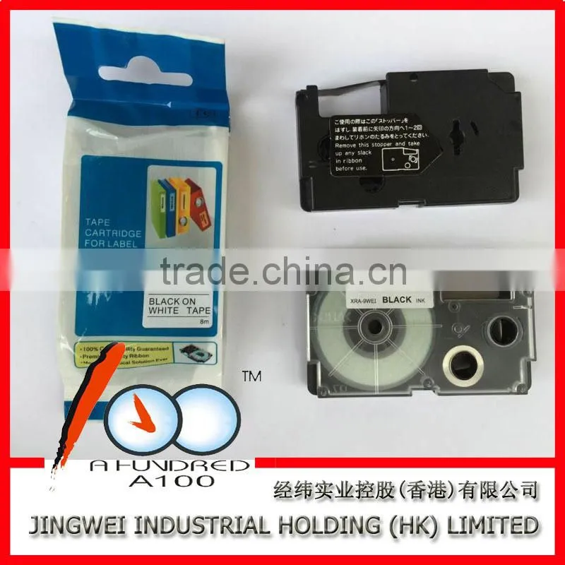 tape cartridge for label printer XR-9YW black on yellow 9mm compatible casio EZ label printer tape