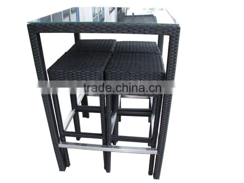 Rattan garden furniture outdoor bar table and chair