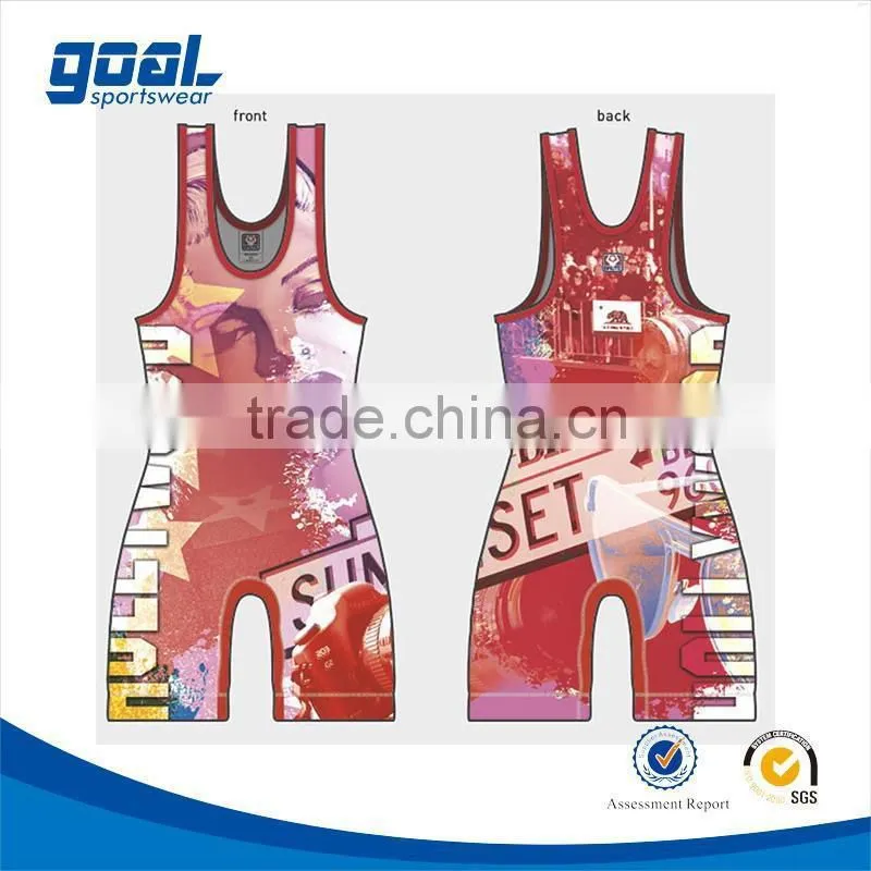 High quality new pattern wrestling singlet wrest top