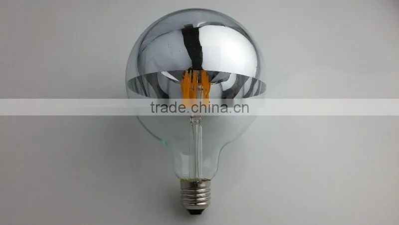 LED half chrome bulb filament g125 8W
