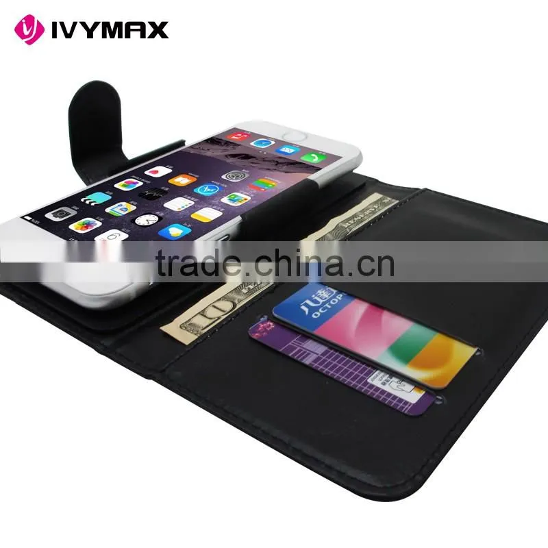 Manufacturer wholesale PU leather universal smart phone wallet case with plastic slider for all phones