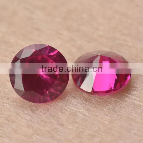 6mm 7# color cheap price round lab created rough ruby corundum