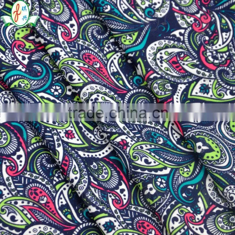 Peacock printed pattern elegant flower printed pattern stretch fabric for sexy gril swimwear fabric/ bikini