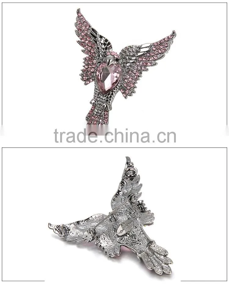 Brand Treasure eagle brooch yiwu new design fashion wedding diamond eagle brooch