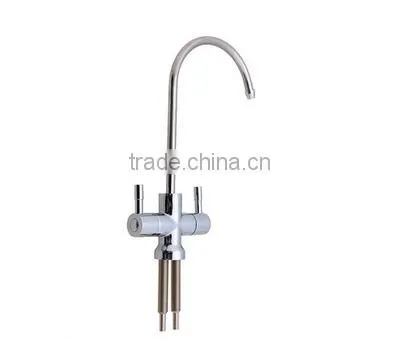 Dual handle chrome finish drinking water kitchen sink faucet tap