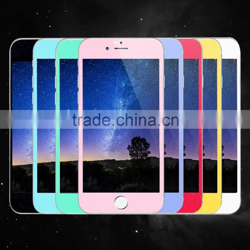 high quality color tempered glass screen protector for iphone 5 silk printed colored tempered glass for iphone