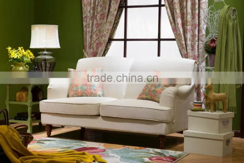 fabric sofa with wood arm/ wood arm fabric sofa