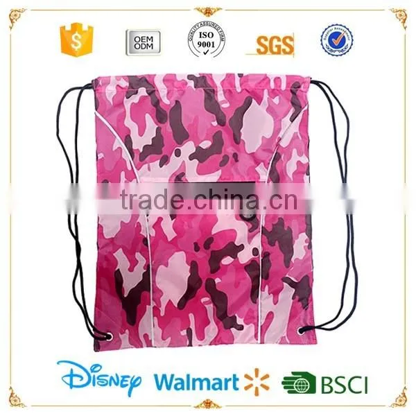 Sublimation Drawstring backpack GYM bag with front zipper pocket